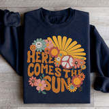 Here Comes The Sun Floral Retro Sweatshirt Black / S Peachy Sunday T-Shirt