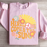 Here Comes The Sun Floral Retro Sweatshirt Light Pink / S Peachy Sunday T-Shirt