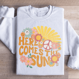 Here Comes The Sun Floral Retro Sweatshirt White / S Peachy Sunday T-Shirt