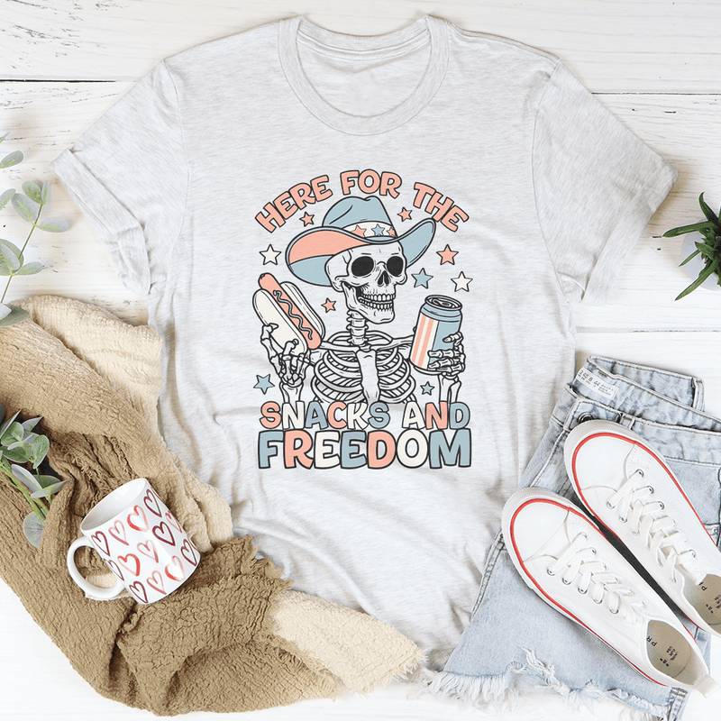 Here For The Snacks And Freedom Tee Ash / S Peachy Sunday T-Shirt