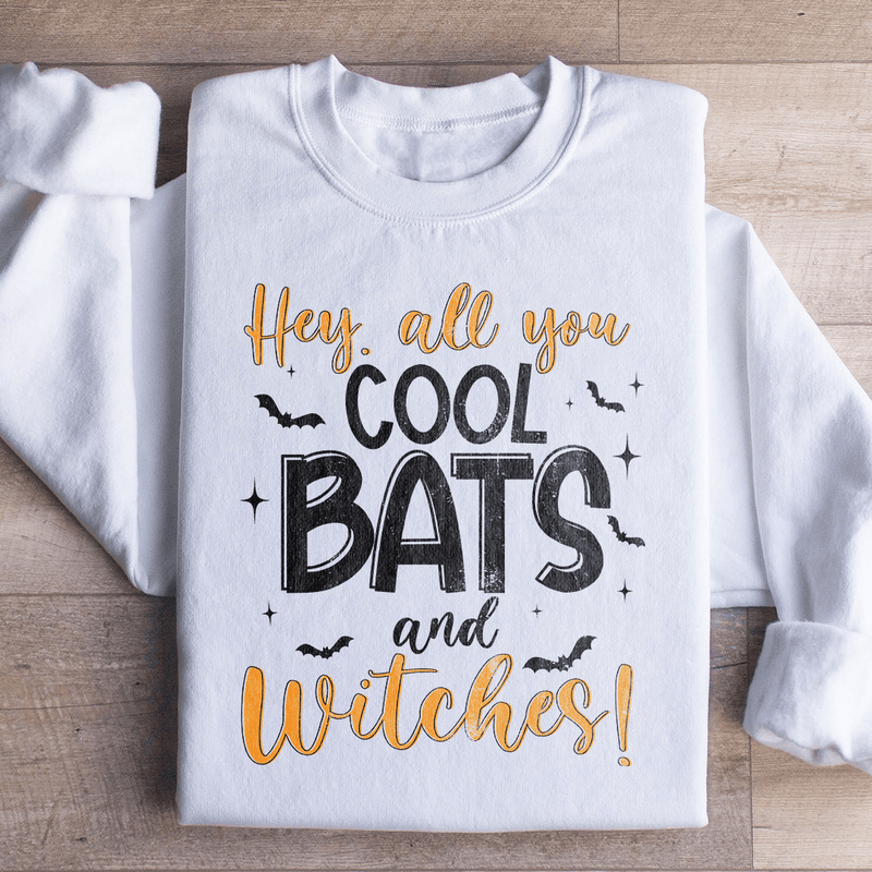 Hey All You Cool Bats And Witches Sweatshirt White / S Peachy Sunday T-Shirt