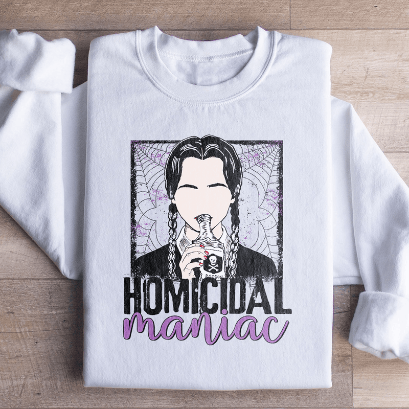 Homicidal Maniac Sweatshirt White / S Peachy Sunday T-Shirt