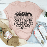 I Just Need A Margarita Endless Tacos Chips Tee Heather Prism Peach / S Peachy Sunday T-Shirt