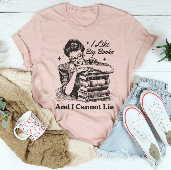 I Like Big Books And I Cannot Lie Tee Heather Prism Peach / S Peachy Sunday T-Shirt