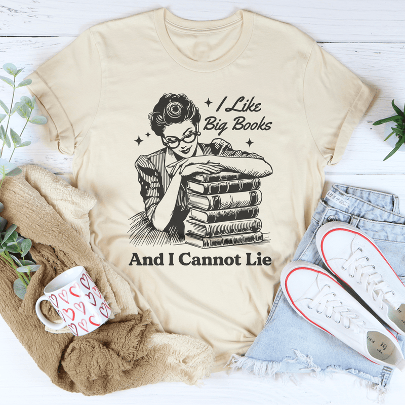 I Like Big Books And I Cannot Lie Tee Soft Cream / S Peachy Sunday T-Shirt