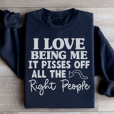 I Love Being Me Sweatshirt Black / S Peachy Sunday T-Shirt