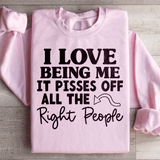 I Love Being Me Sweatshirt Light Pink / S Peachy Sunday T-Shirt