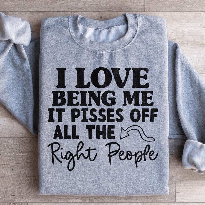 I Love Being Me Sweatshirt Sport Grey / S Peachy Sunday T-Shirt