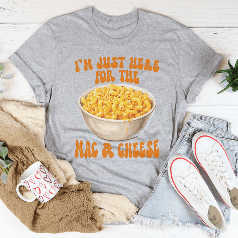 I’m Just Here For The Mac And Cheese Tee Athletic Heather / S Peachy Sunday T-Shirt