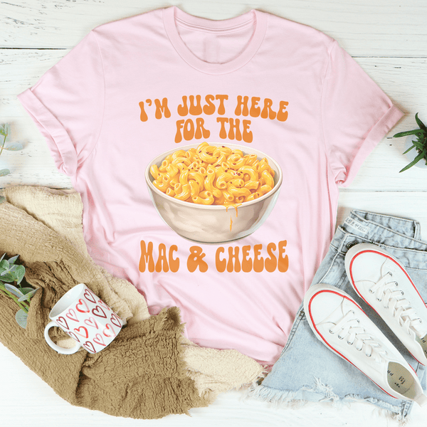 I’m Just Here For The Mac And Cheese Tee Pink / S Peachy Sunday T-Shirt