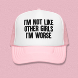 I'm Not Like Other Girls Trucker Hat Light Pink / White / Light Pink Peachy Sunday T-Shirt