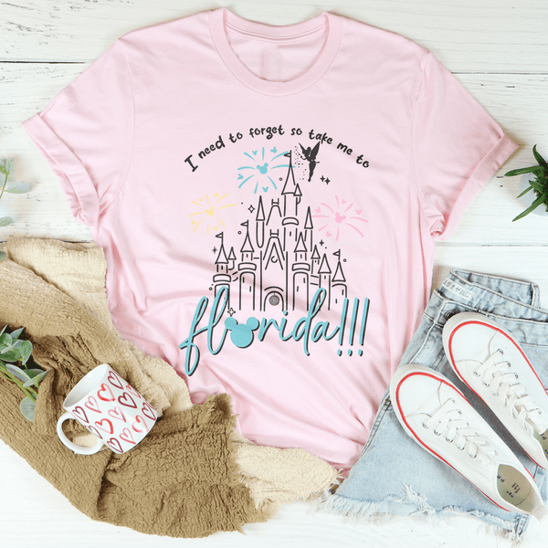 I Need To Forget So Take Me To Florida Tee Pink / S Peachy Sunday T-Shirt