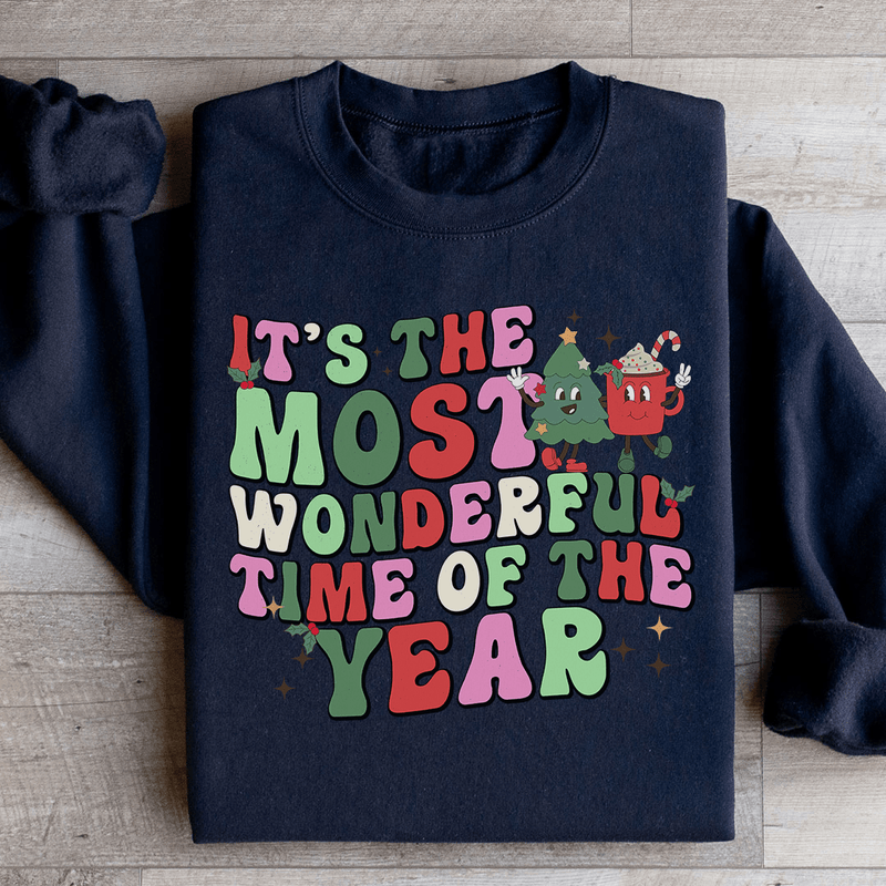 It's The Most Wonderful Time Of The Year Retro Sweatshirt Black / S Peachy Sunday T-Shirt