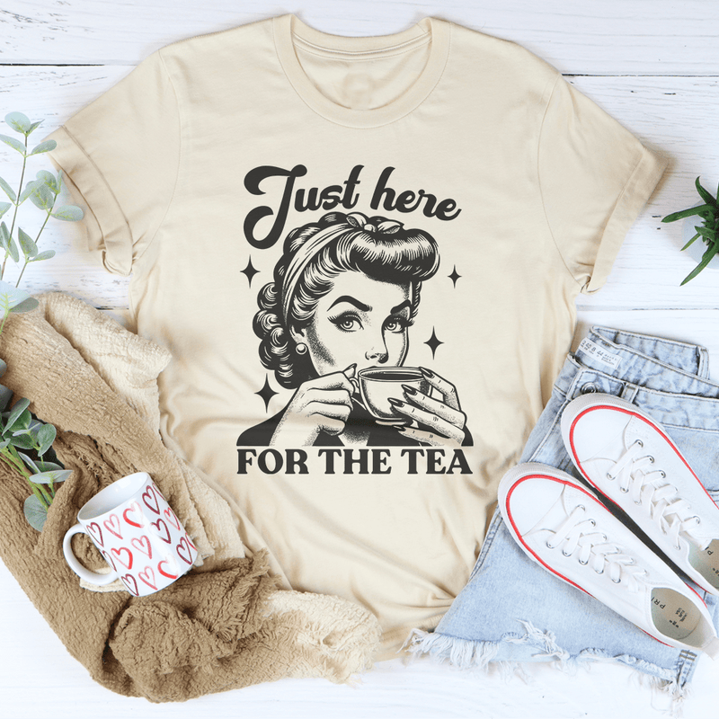 Just Here For The Tea Tee Soft Cream / S Peachy Sunday T-Shirt