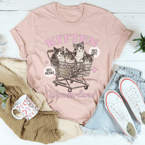 Kitten Wonderland Tee Heather Prism Peach / S Peachy Sunday T-Shirt