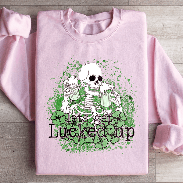 Let's Get Lucked Up Skull Sweatshirt Light Pink / S Peachy Sunday T-Shirt