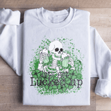 Let's Get Lucked Up Skull Sweatshirt White / S Peachy Sunday T-Shirt