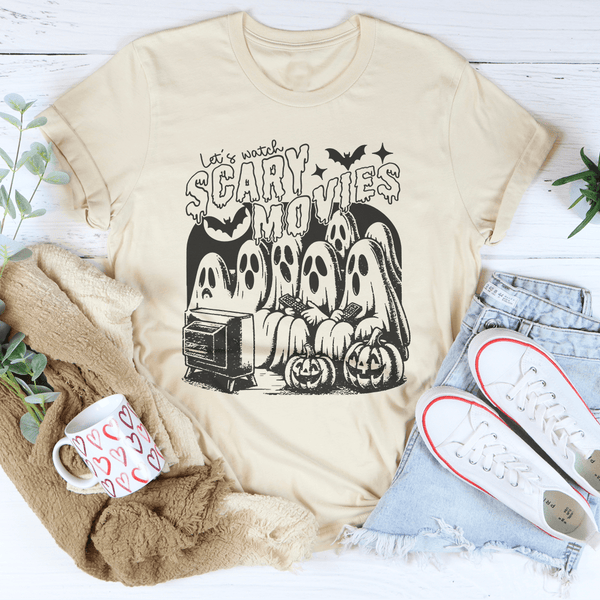 Let's Watch Scary Movies Tee Soft Cream / S Peachy Sunday T-Shirt