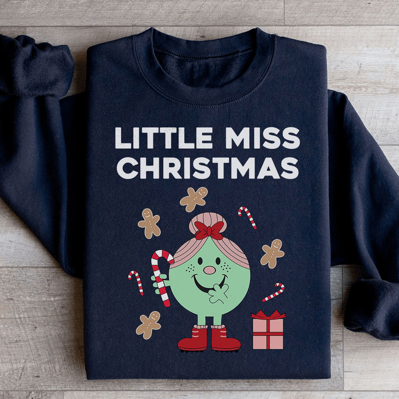 Little Miss Christmas Sweatshirt Black / S Peachy Sunday T-Shirt