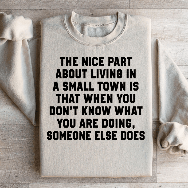 Living In A Small Town Sweatshirt Sand / S Peachy Sunday T-Shirt