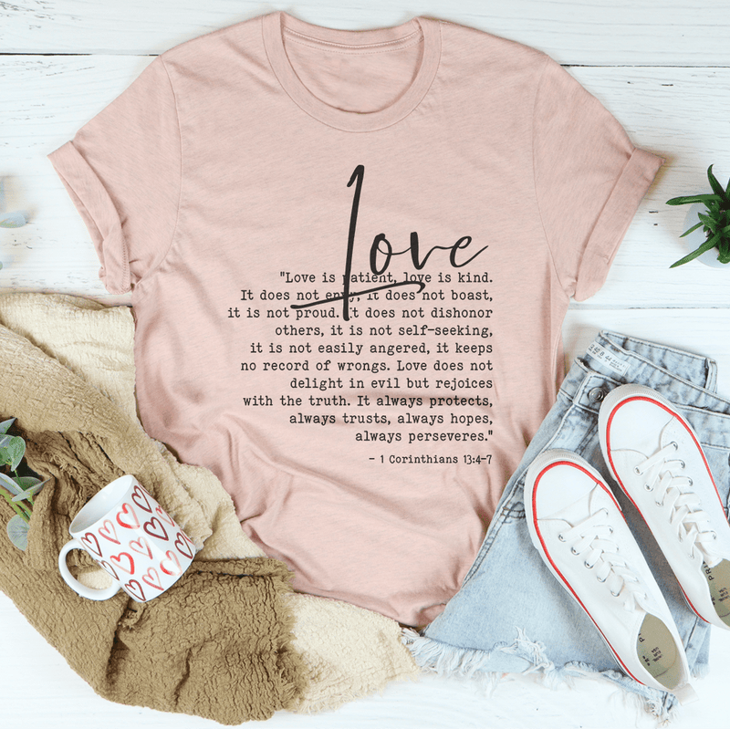 Love Is Patient Love Is Kind Tee Heather Prism Peach / S Peachy Sunday T-Shirt