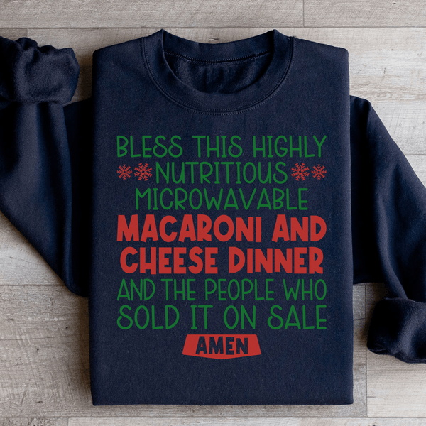 Macaroni And Cheese Dinner Sweatshirt Black / S Peachy Sunday T-Shirt