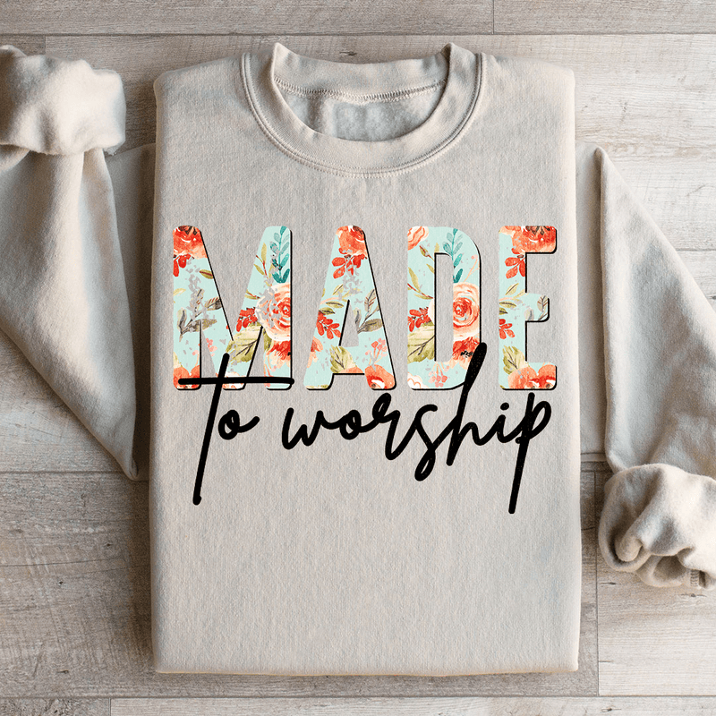 Made To Worship Sweatshirt Sand / S Peachy Sunday T-Shirt