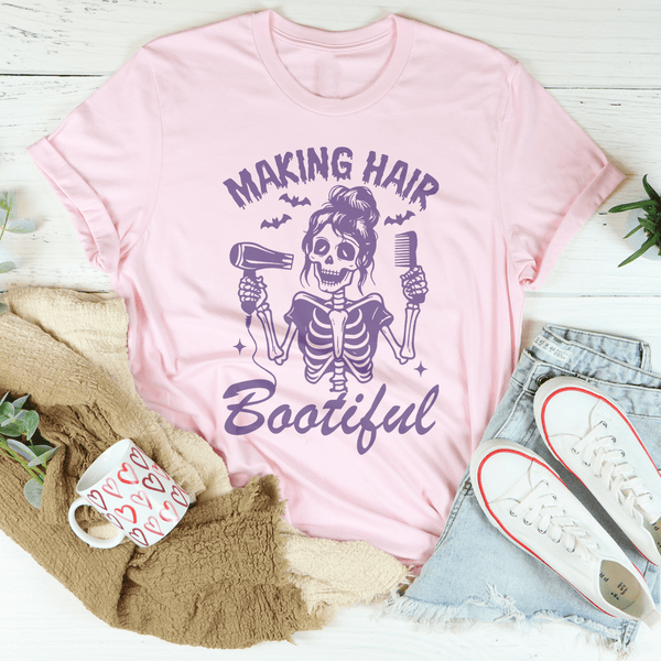 Making Hair Bootiful Halloween Hair Stylist Tee Pink / S Peachy Sunday T-Shirt