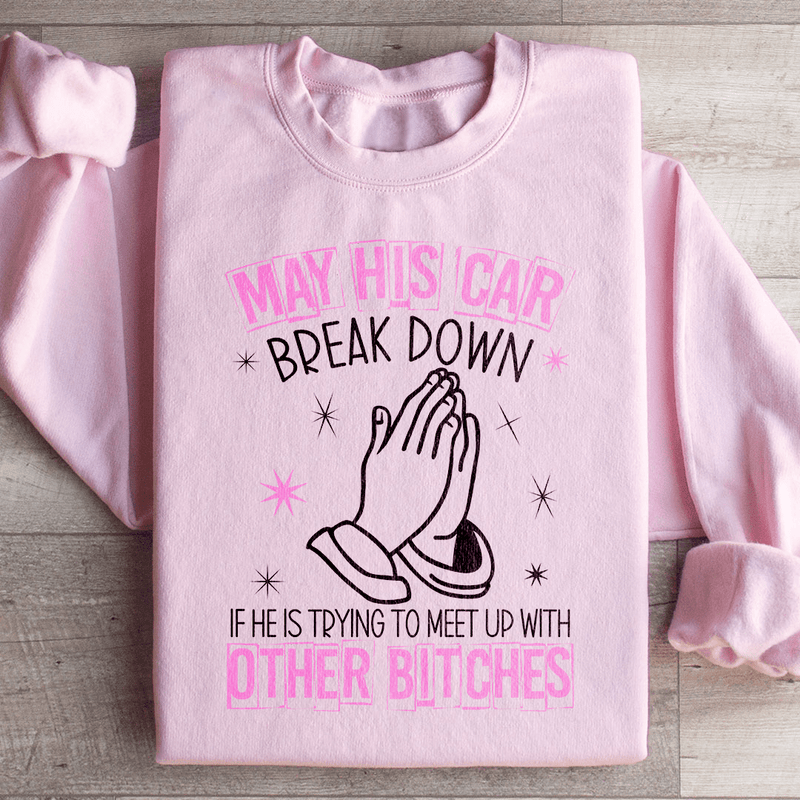 May His Car Break Down Sweatshirt Light Pink / S Peachy Sunday T-Shirt