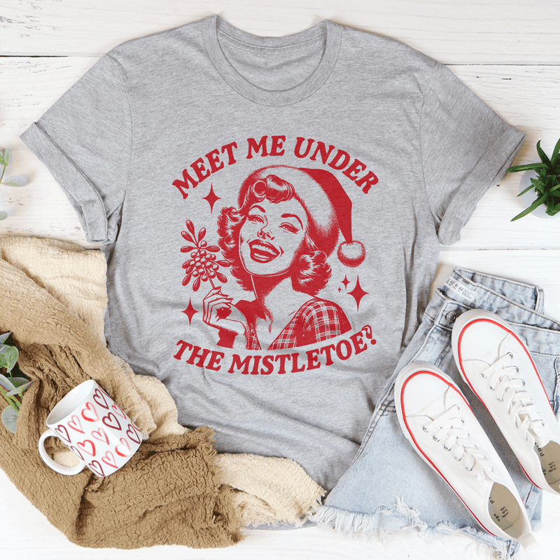 Meet Me Under The Mistletoe Tee Athletic Heather / S Peachy Sunday T-Shirt