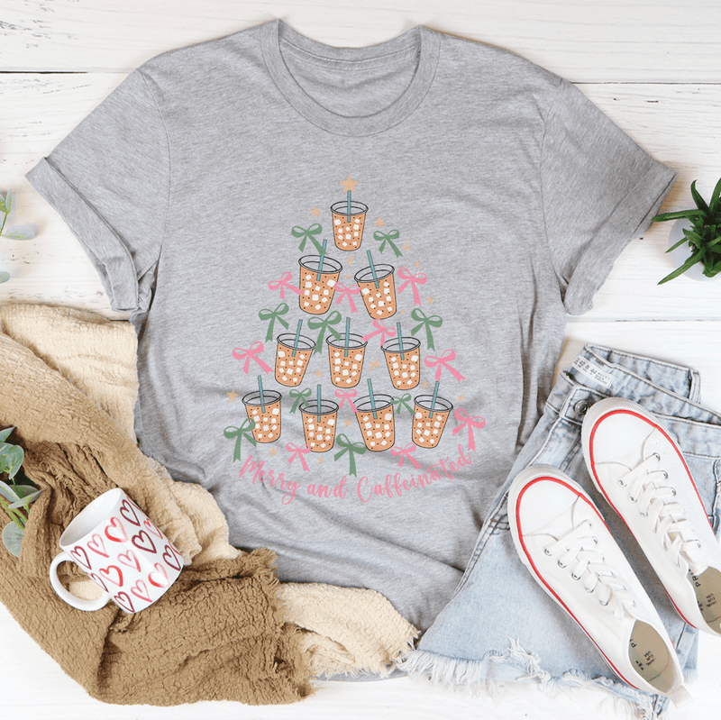 Merry And Coffeinated Tee Athletic Heather / S Peachy Sunday T-Shirt