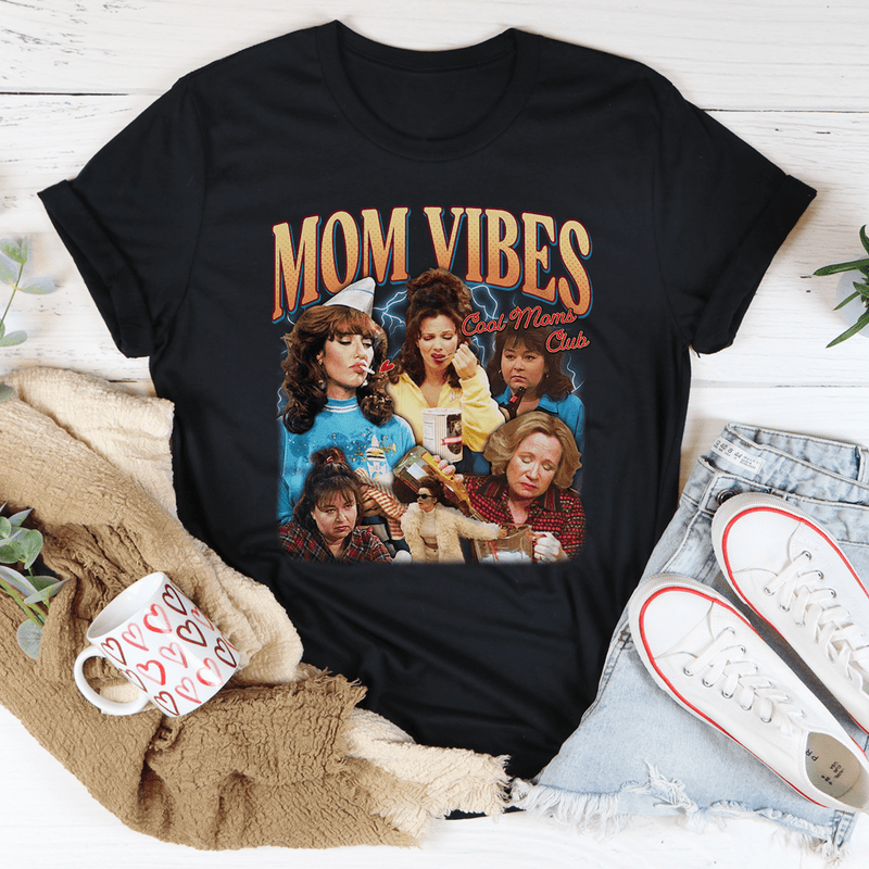 Mom Vibes Cool Moms Club Tee Black / S Printify T-Shirt T-Shirt