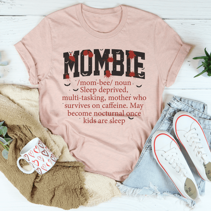 Mombie Noun Definition Tee Heather Prism Peach / S Peachy Sunday T-Shirt