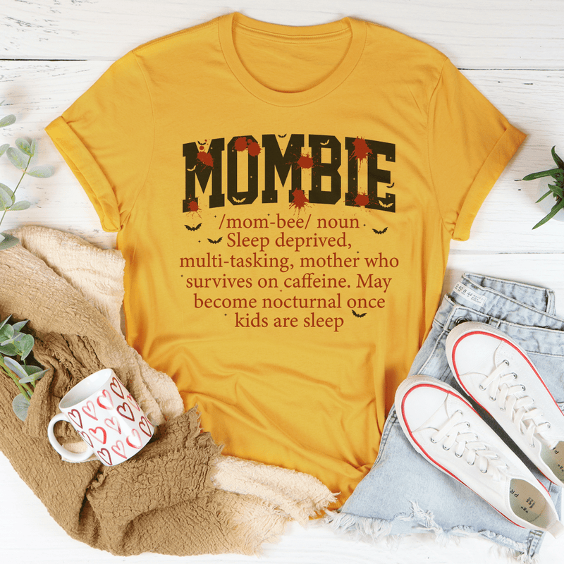 Mombie Noun Definition Tee Mustard / S Peachy Sunday T-Shirt