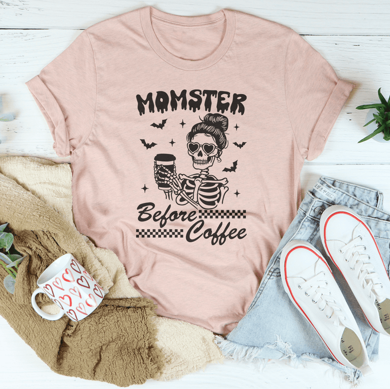 Momster Before Coffee Tee Heather Prism Peach / S Peachy Sunday T-Shirt