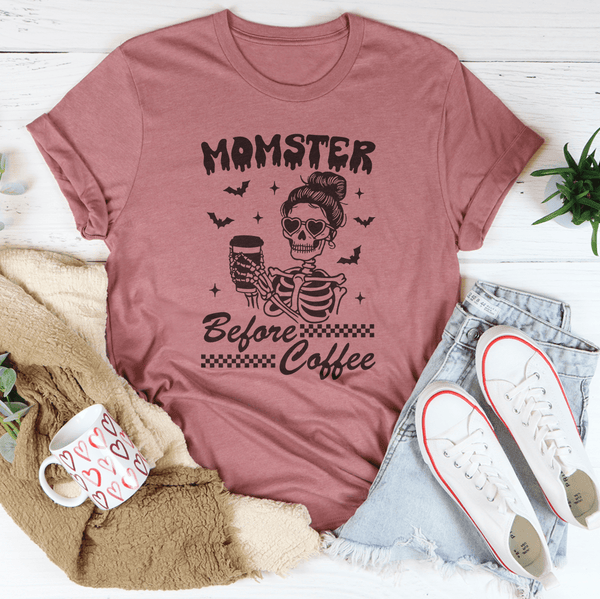 Momster Before Coffee Tee Mauve / S Peachy Sunday T-Shirt