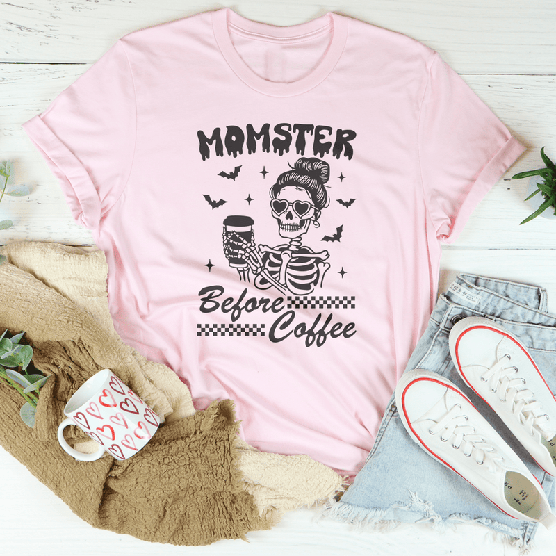 Momster Before Coffee Tee Pink / S Peachy Sunday T-Shirt