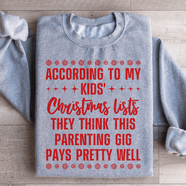 My Kids' Christmas Lists Sweatshirt Sport Grey / S Peachy Sunday T-Shirt