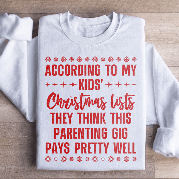 My Kids' Christmas Lists Sweatshirt White / S Peachy Sunday T-Shirt