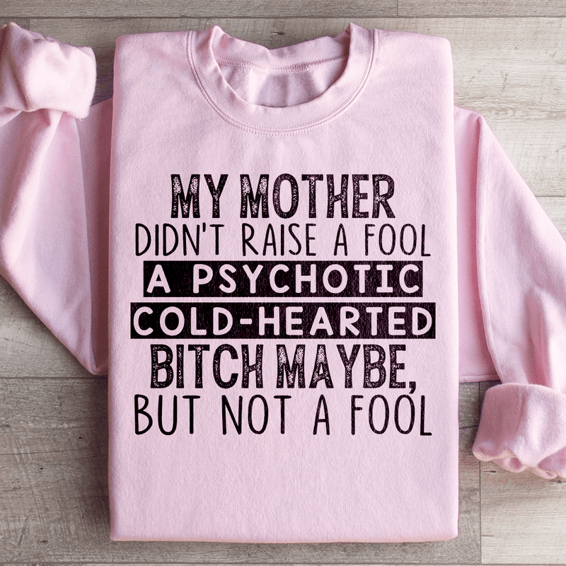 My Mother Didn't Raise A Fool Sweatshirt Light Pink / S Peachy Sunday T-Shirt