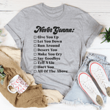 Never Gonna Tee Athletic Heather / S Peachy Sunday T-Shirt