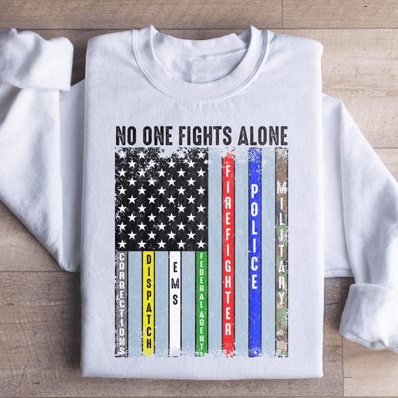 No One Fights Alone Sweatshirt Peachy Sunday T-Shirt