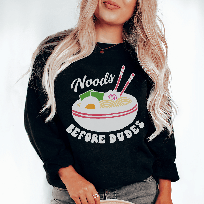 Noods Before Dudes Sweatshirt Black / S Peachy Sunday T-Shirt