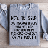 Note To Self Sweatshirt Sport Grey / S Peachy Sunday T-Shirt