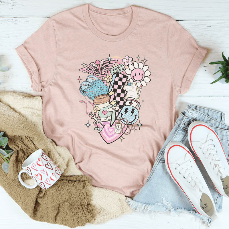 Nurse Retro Tee Heather Prism Peach / S Peachy Sunday T-Shirt