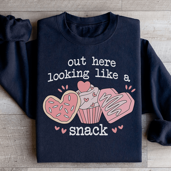 Out Here Looking Like A Snack Sweatshirt Black / S Peachy Sunday T-Shirt