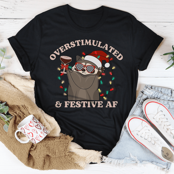 Overstimulate & Festive Af Tee Black Heather / S Peachy Sunday T-Shirt