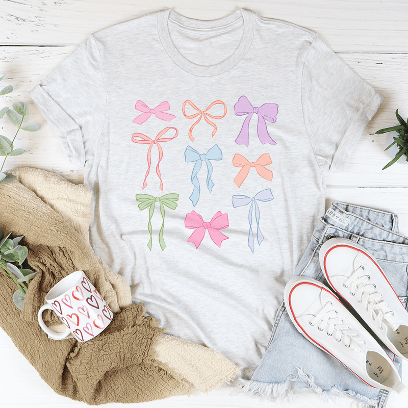 Pastel Bows Tee Ash / S Peachy Sunday T-Shirt