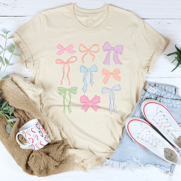 Pastel Bows Tee Soft Cream / S Peachy Sunday T-Shirt