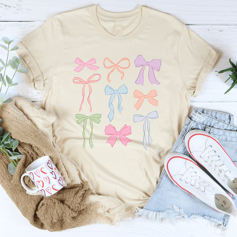 Pastel Bows Tee Soft Cream / S Peachy Sunday T-Shirt